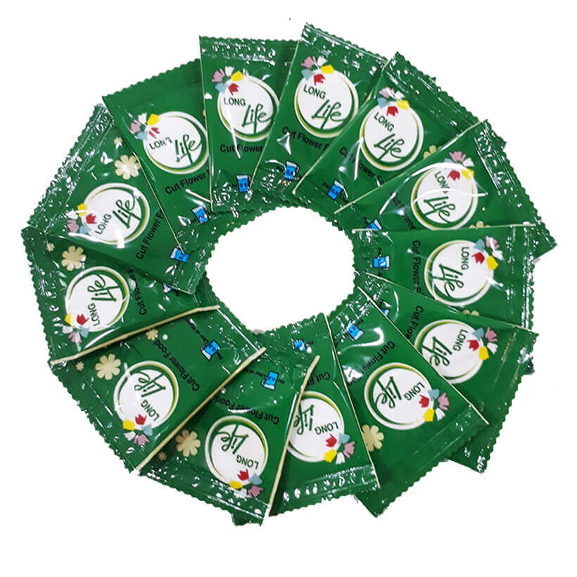 Nước cắm hoa lâu tàn dạng bột nhập khẩu Israel Food For CUT Flowers mỗi gói tạo ra 0.5L dung dịch xử lý hoa cắm bình