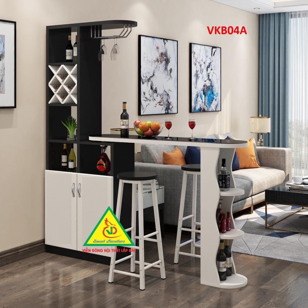 Quầy bar mini kết hợp tủ rượu VKB04A - Nội thất lắp ráp Viendong Adv