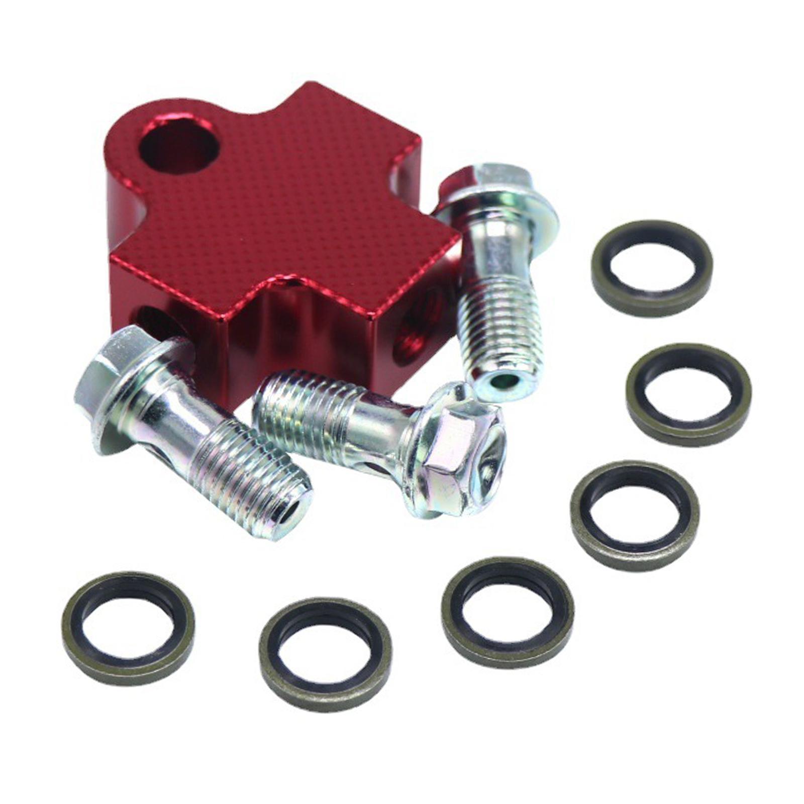 Brake Oil Hose Hydraulic Pipe 3 Way Connector, Tubes Adapter Bracket Tee Coupling Modified Fits for Motocross Dirt Bike Bike Aluminum Alloy