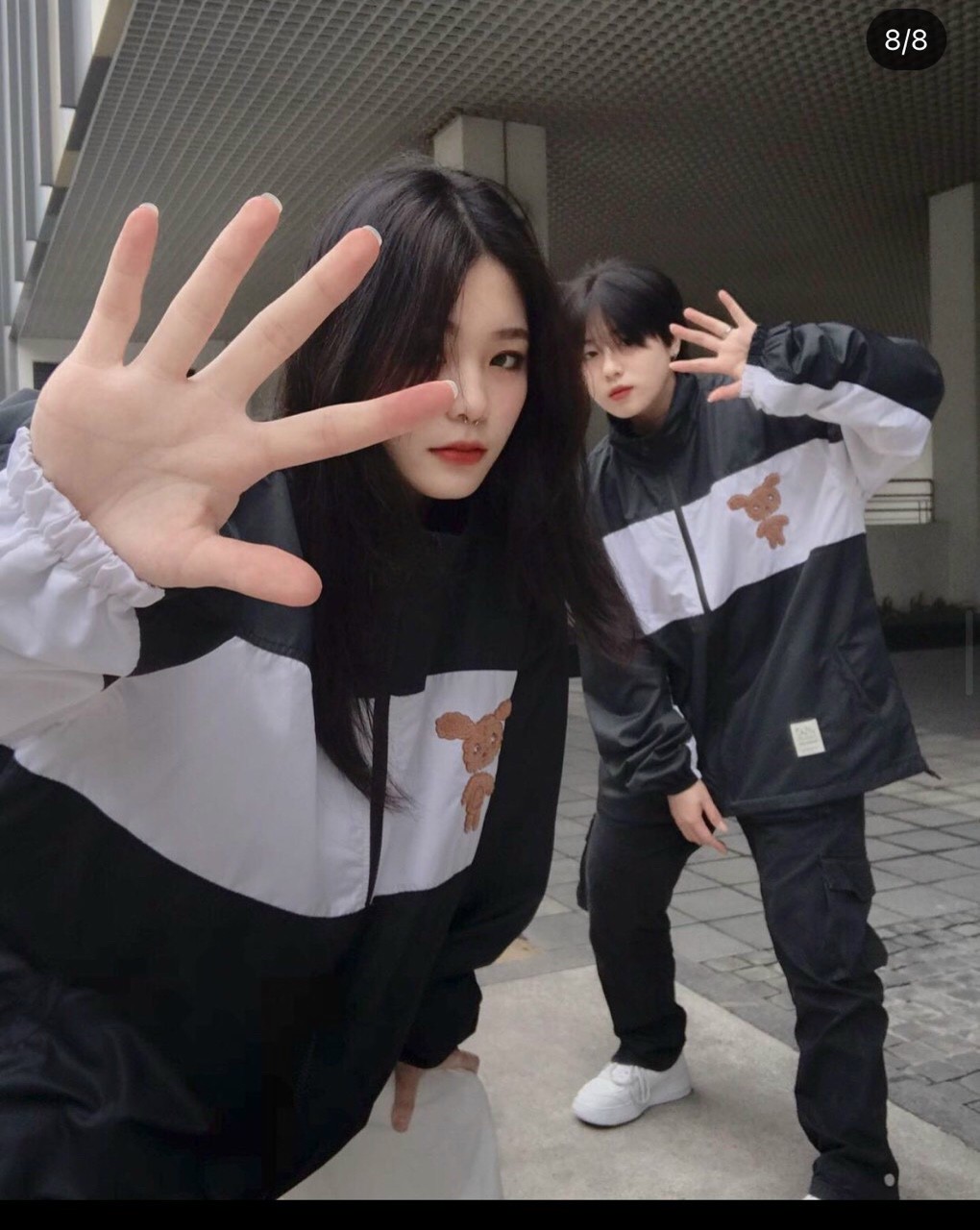 Áo khoác dù thể thao in hình con gấu, áo khoác dù bomber phối màu unisex ulzzang from rộng, áo bomber jacket bomber đẹp nam nữ đều mặc được
