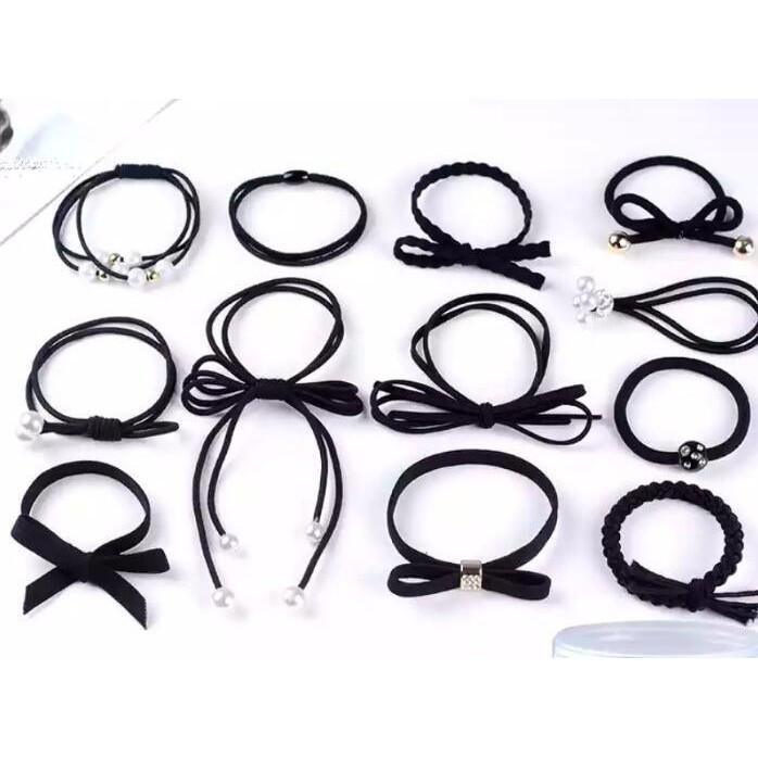 Hộp dây buộc tóc Hàn Quốc 12 chi tiết
