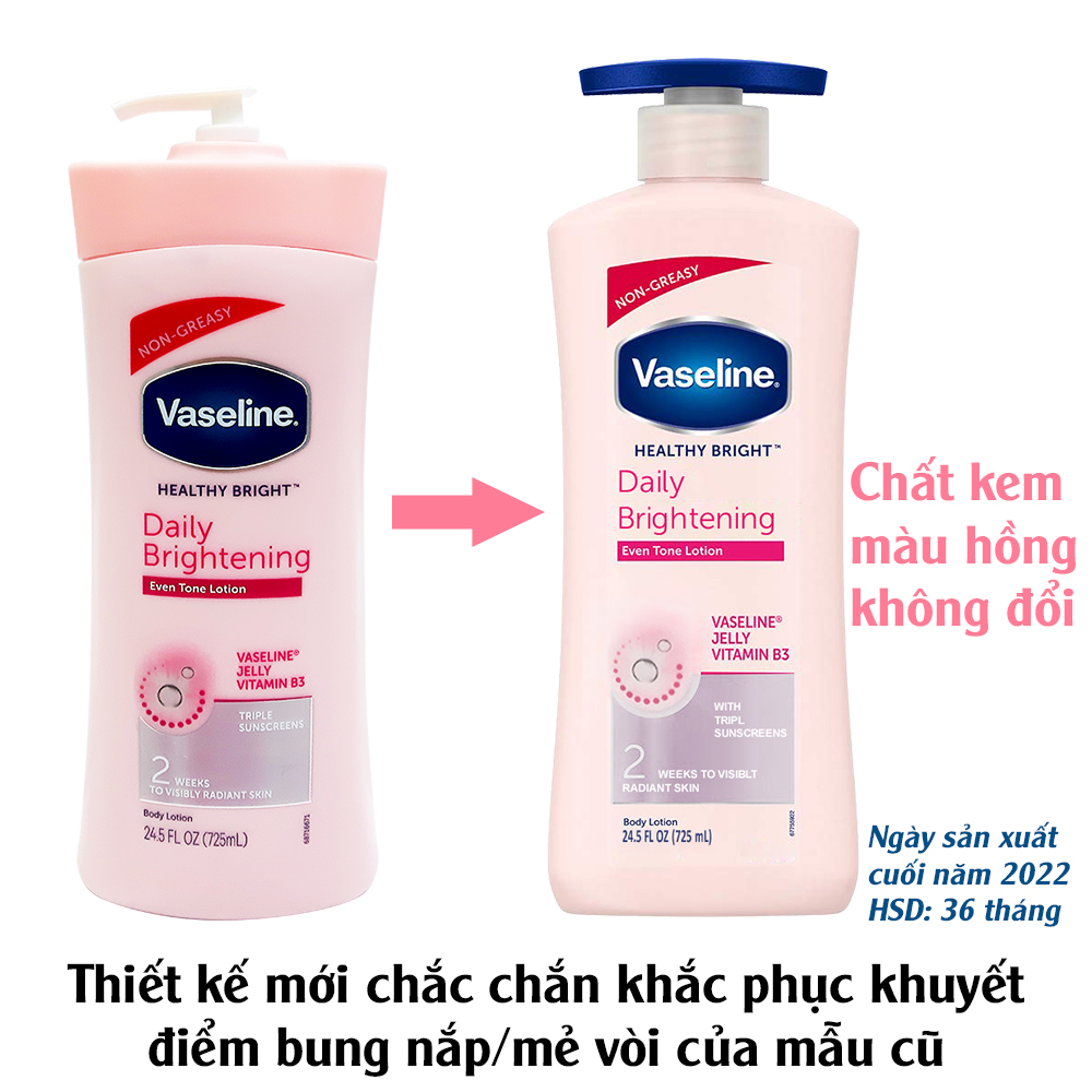 SỮA DƯỠNG THỂ VASELINE HỒNG LÀM MỊN &TRẮNG DA 725ML