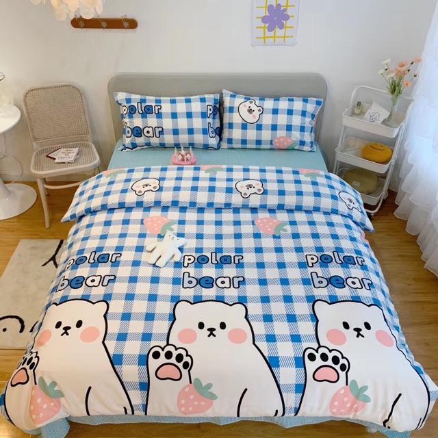 Set Cotton Living Hàng Nhập Khẩu Cao Cấp 4 Món Cô Bé Mùa Hè