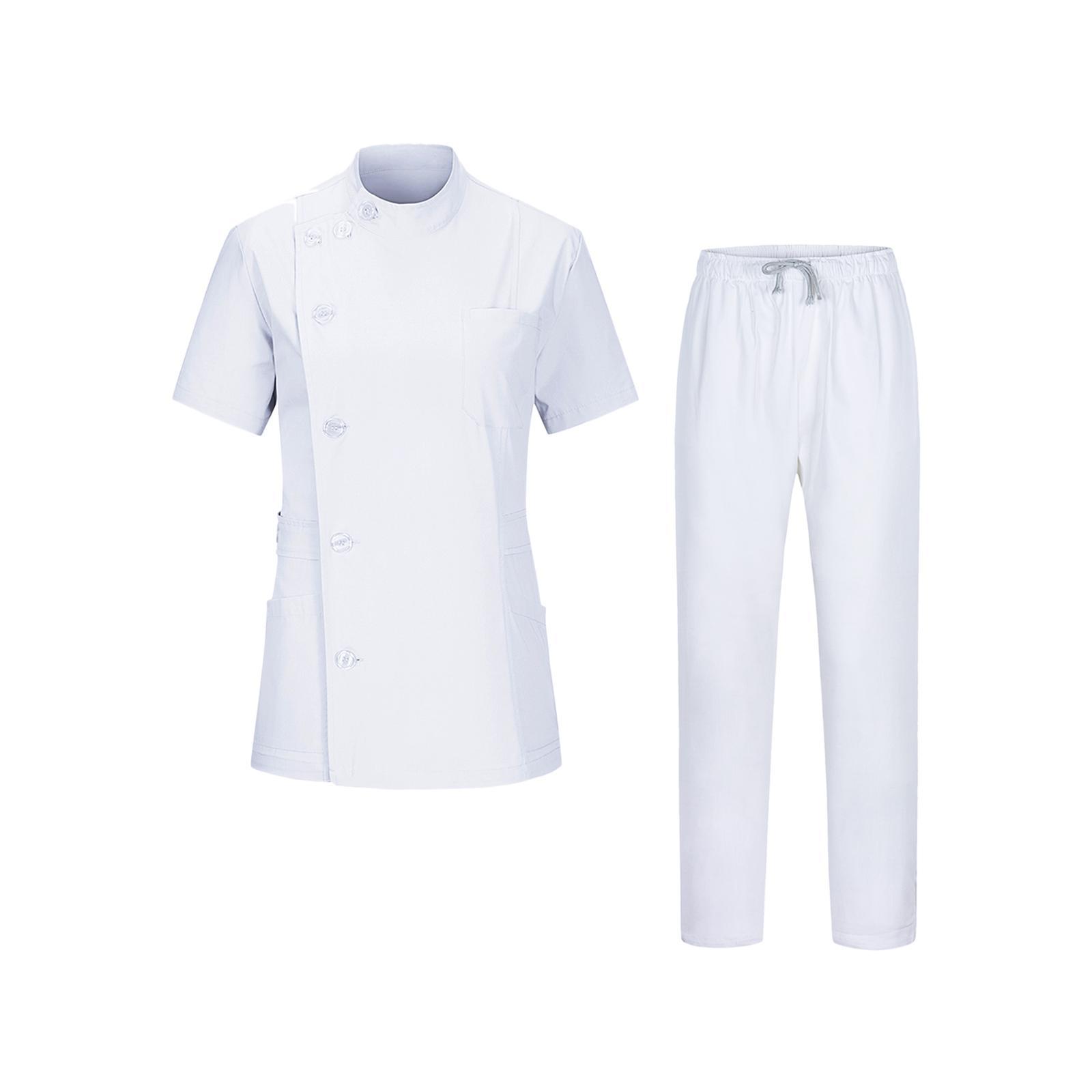 Women Scrubs Sets Top Jogger Pants Doctor Workwear Healthcare Soft Drawstring Pants Nurse Costume Nursing Uniforms for Massaging Esthetician