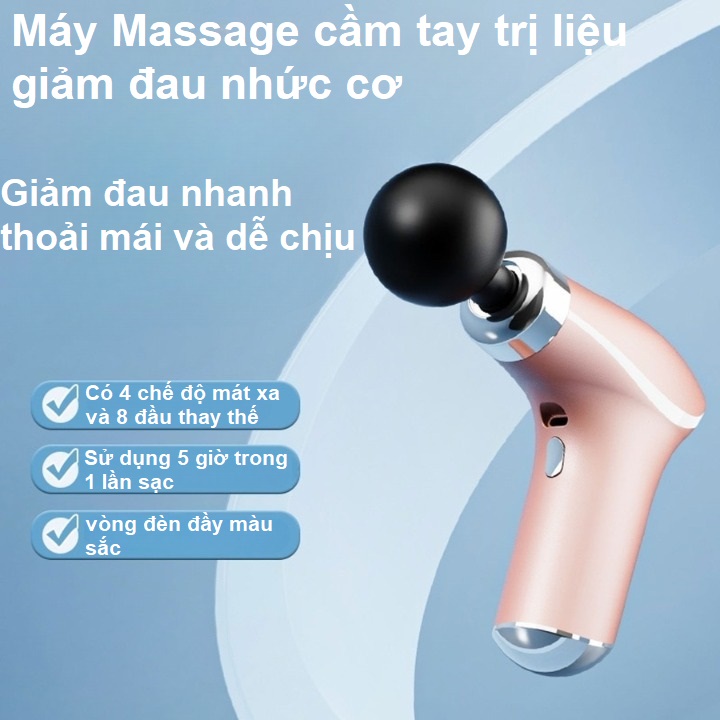 Máy massage cầm tay loại tốt, mát xa toàn thân cổ vai gáy, máy mát xa hỗ trợ giảm đau nhức mỏi cơ thể 8 đầu