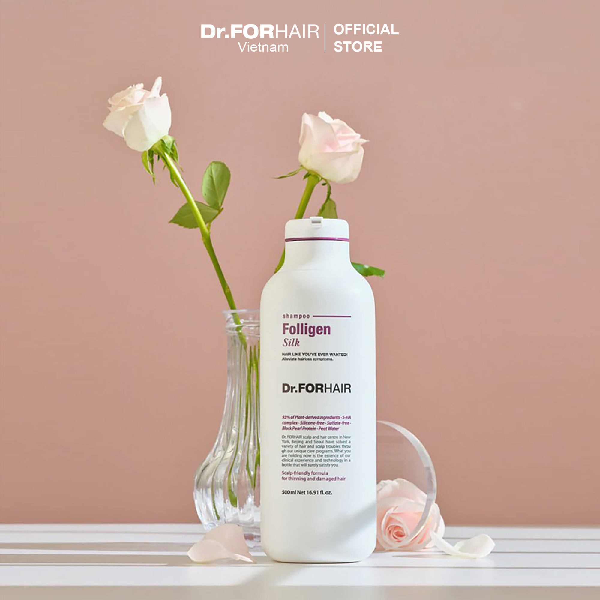 Dầu gội đầu phục hồi tóc mỏng và hư tổn, làm sạch dầu thừa Dr.FORHAIR FOLLIGEN SILK SHAMPOO 500ml