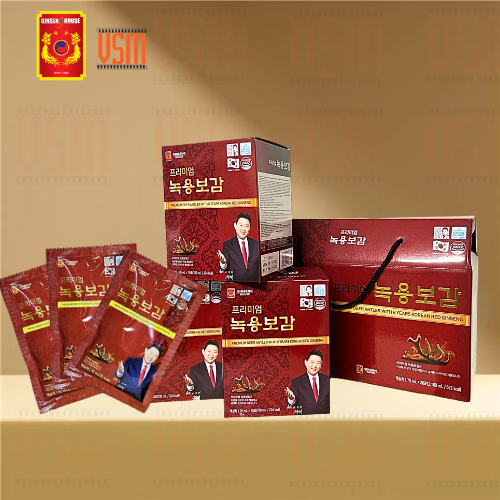 COMBO 2 Hộp Chiết Xuất Nhung Hươu Và Hồng Sâm Hàn Quốc 6 Năm Tuổi Ginseng House - 60 gói x 70ml