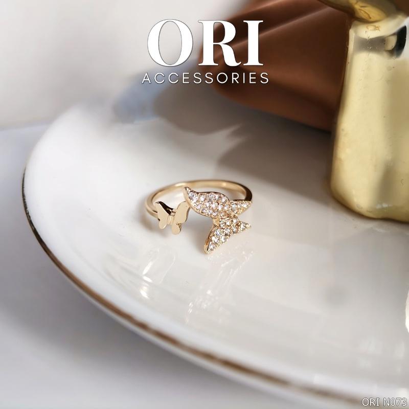 Nhẫn nữ Freesize cánh bướm đính đá Esperanza thời trang ORI ACCESSORIES N073