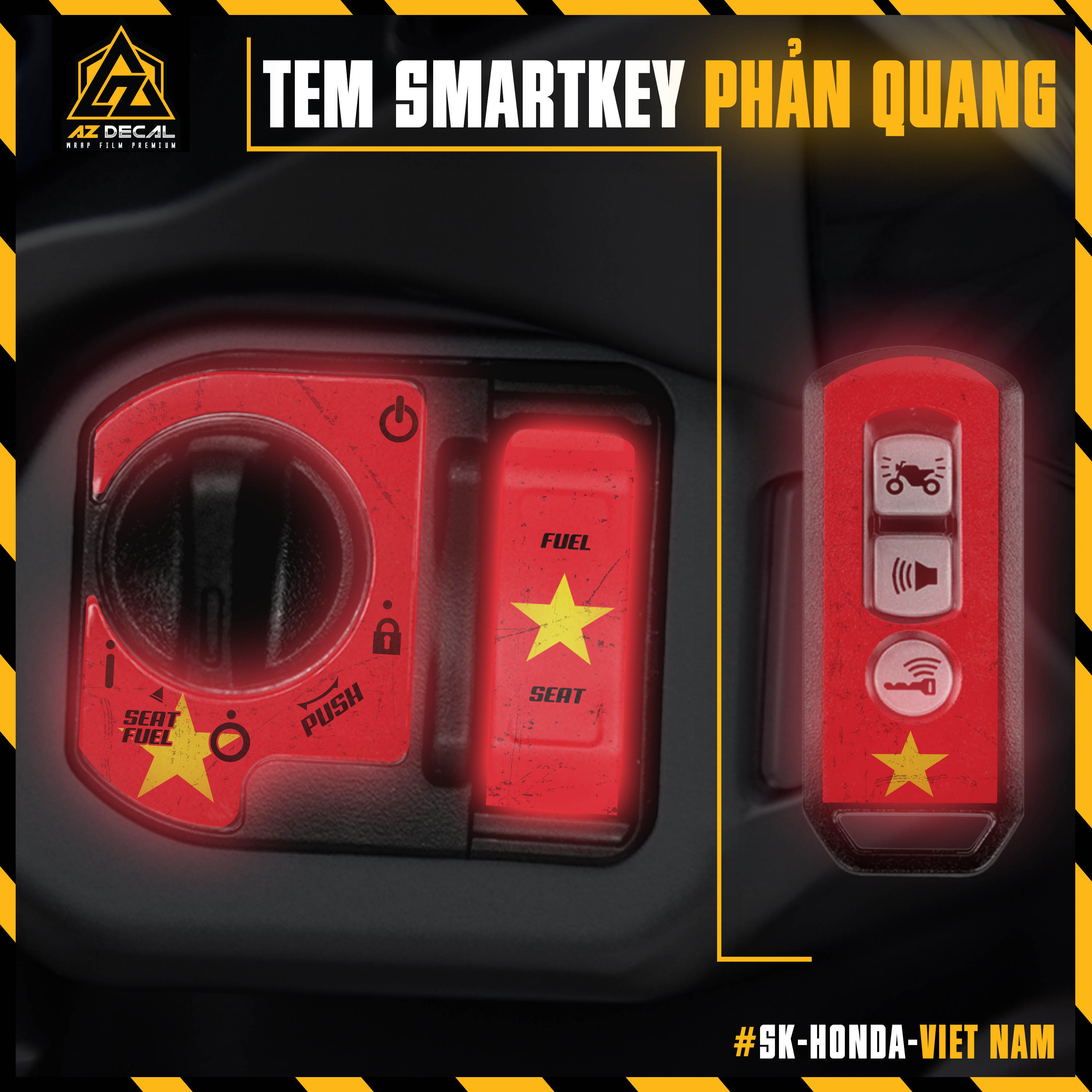 Tem Phản Quang Mẫu Cờ Việt Nam Dán Smartkey Honda SH, Vision, Vario, Airblade, Winner, Winner X,... | SK-HONDA-VIETNAM