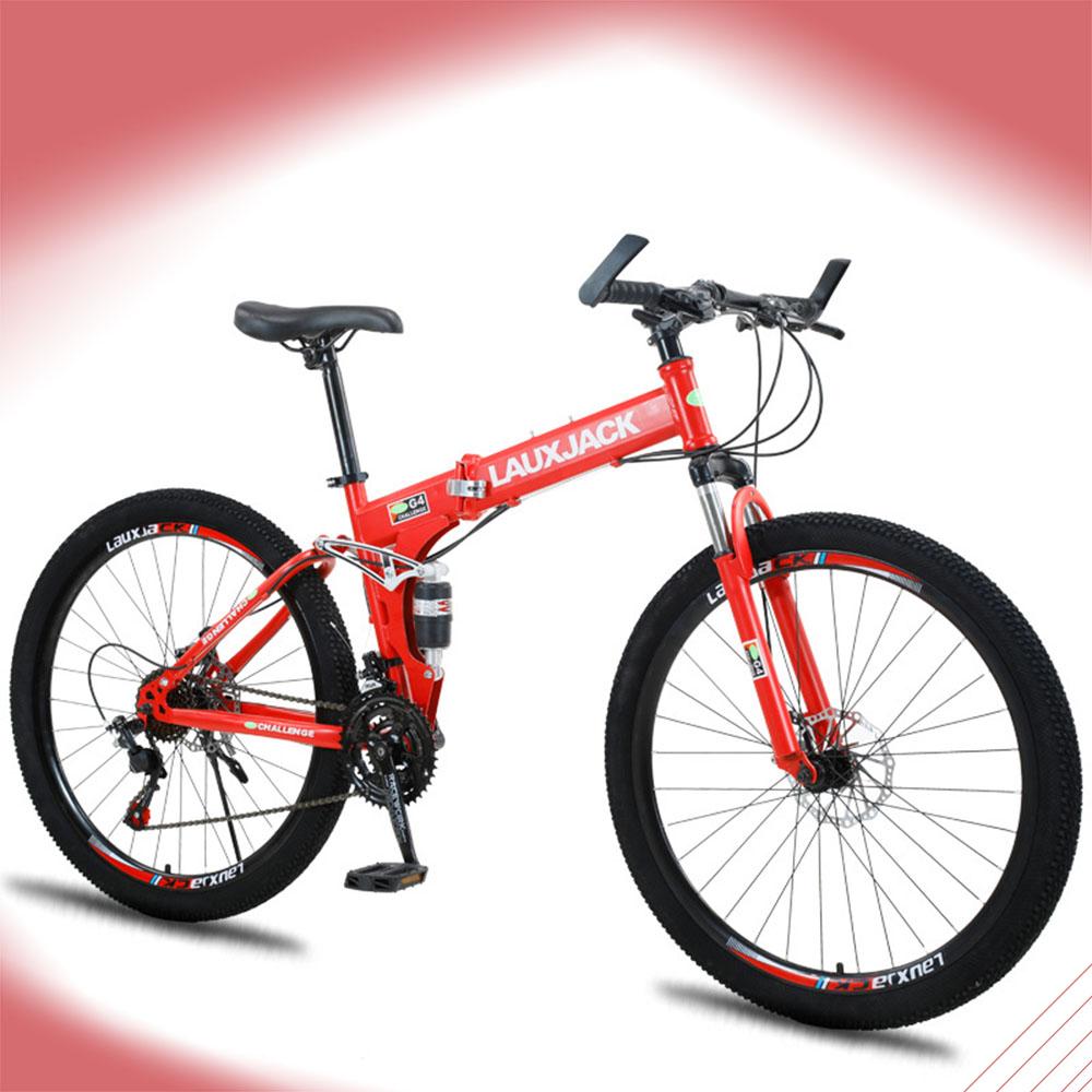Xe Đạp Leo Núi 26 Inch 21/24 Tốc Độ Giảm Sốc Đôi Dễ Dàng Mang Theo Khung Đuôi Mềm Có Thể Gập Lại Color: White Number of speeds: 24