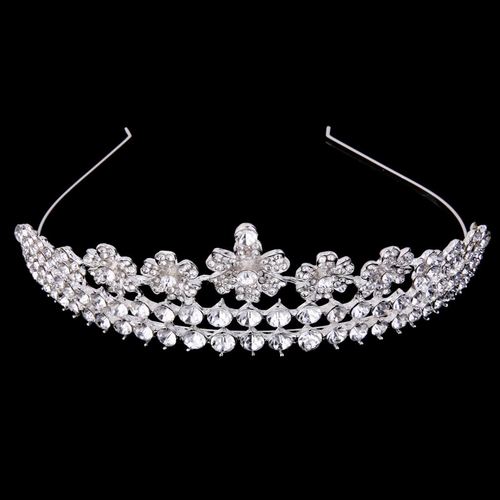 Wedding Bridal Flower Diamante Rhinestone Crystal Headband Tiara Headpiece