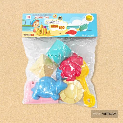 Đồ chơi khuôn in cát HT7830, phù hợp chơi ở nhà và cả ngoài biển, chất liệu nhựa nguyên sinh an toàn cho con