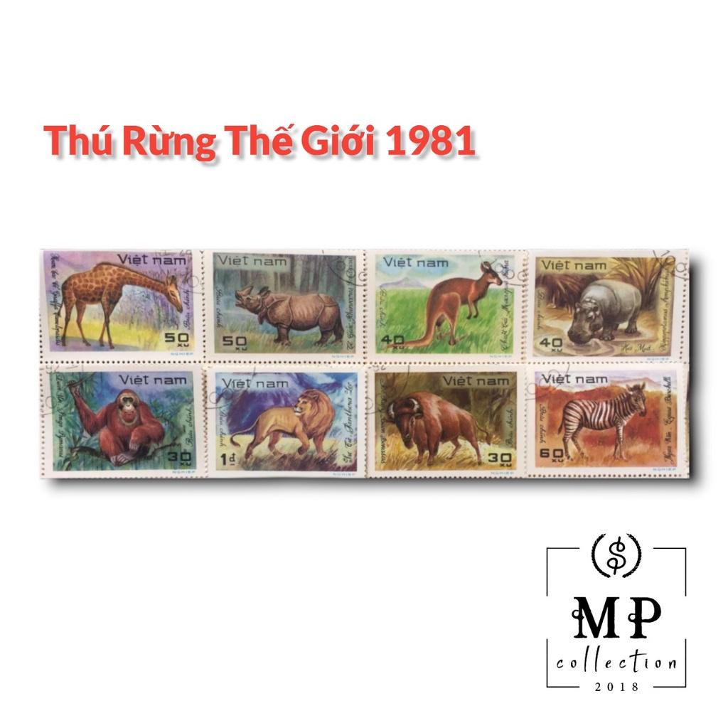 Tem sưu tầm CTO Việt Nam Thú rừng thế giới 1981 .