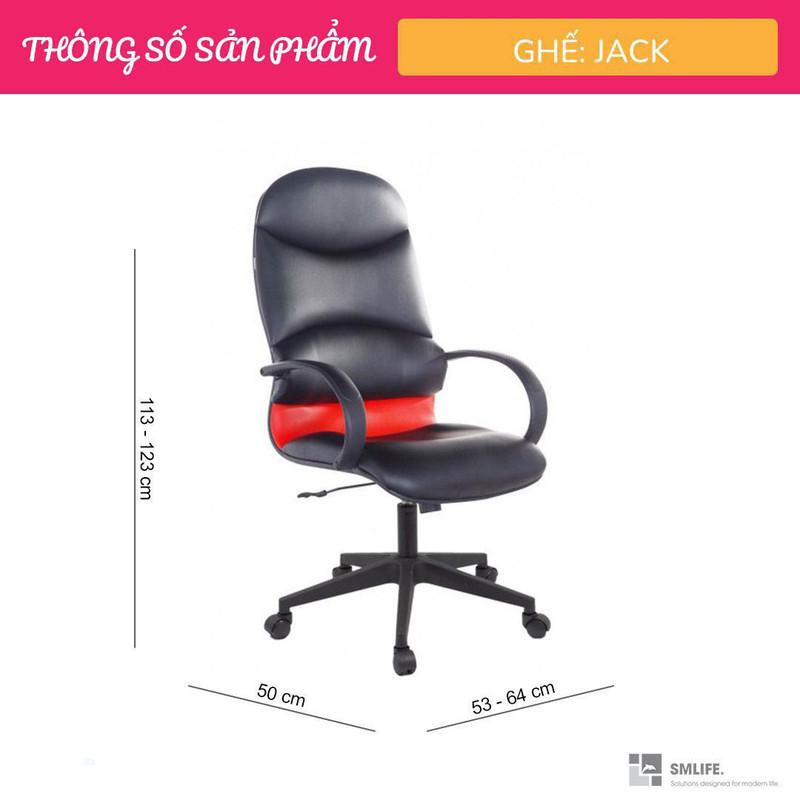 Ghế xoay văn phòng lưng cao da công nghiệp SMLIFE Jack