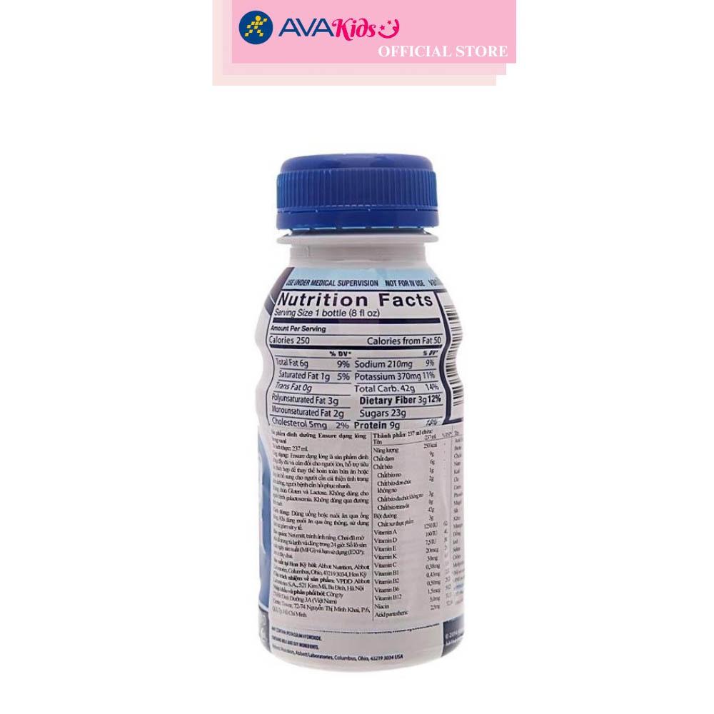 Thùng 24 chai sữa bột người lớn pha sẵn Ensure Original hương vani 237 ml
