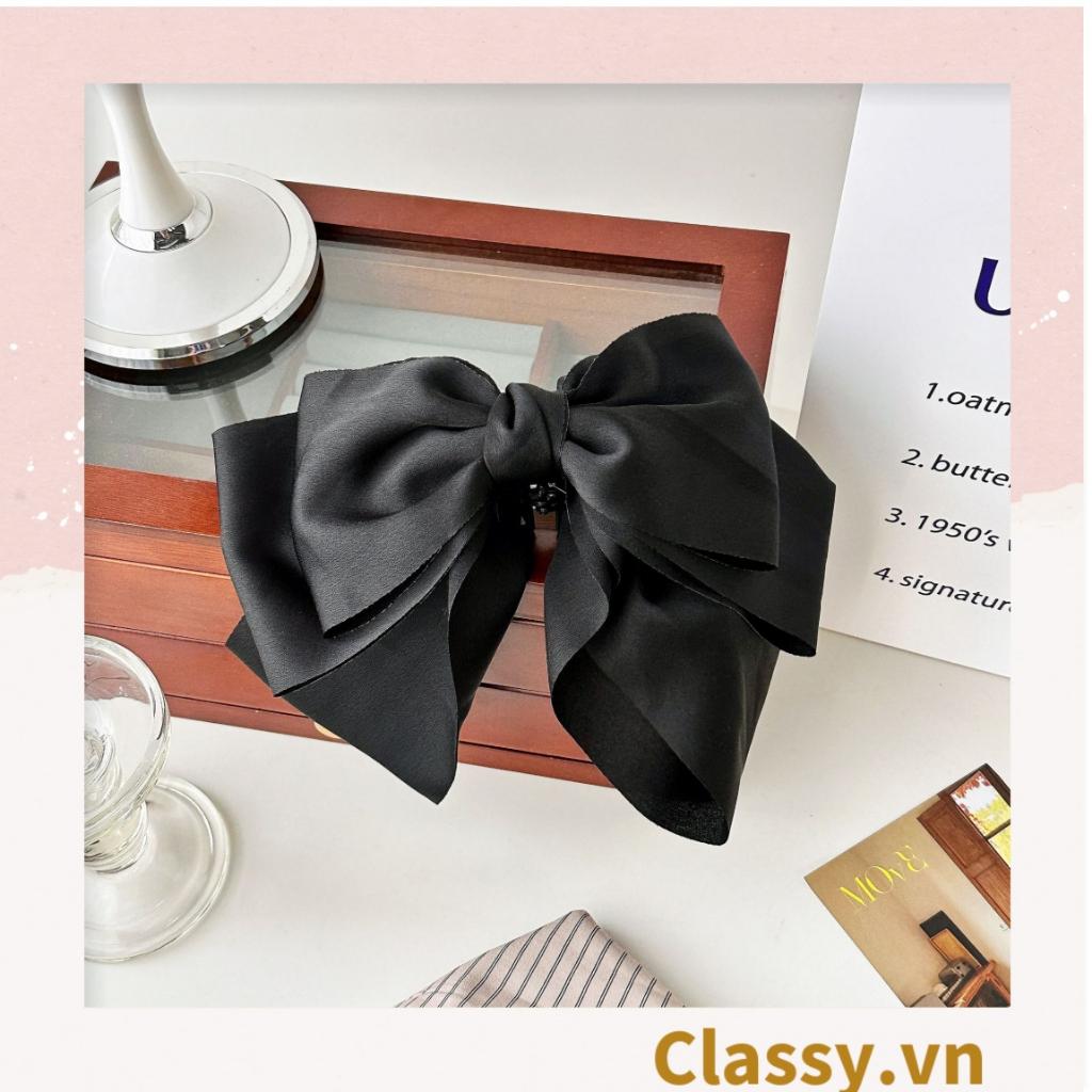 Dây cột tóc nơ đen Classy  hai lớp tạo nét nữ tính cho nàng PK1398