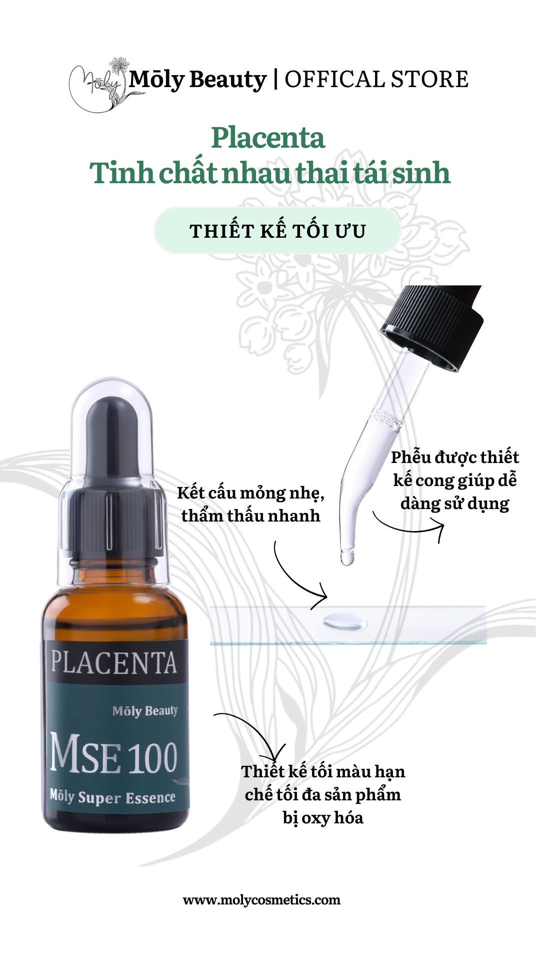 MSE100 Super Essence PL - Tinh chất nhau thai tái sinh Placenta 30ml - Mōly Beauty