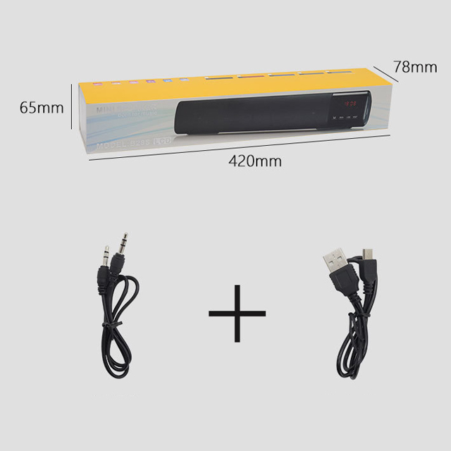 Loa Bluetooth Soundbar B28S, Màn Hình LED Nổi Bật, Tích Hợp FM, AUX, TF, USB - Âm Thanh Siêu Trầm )