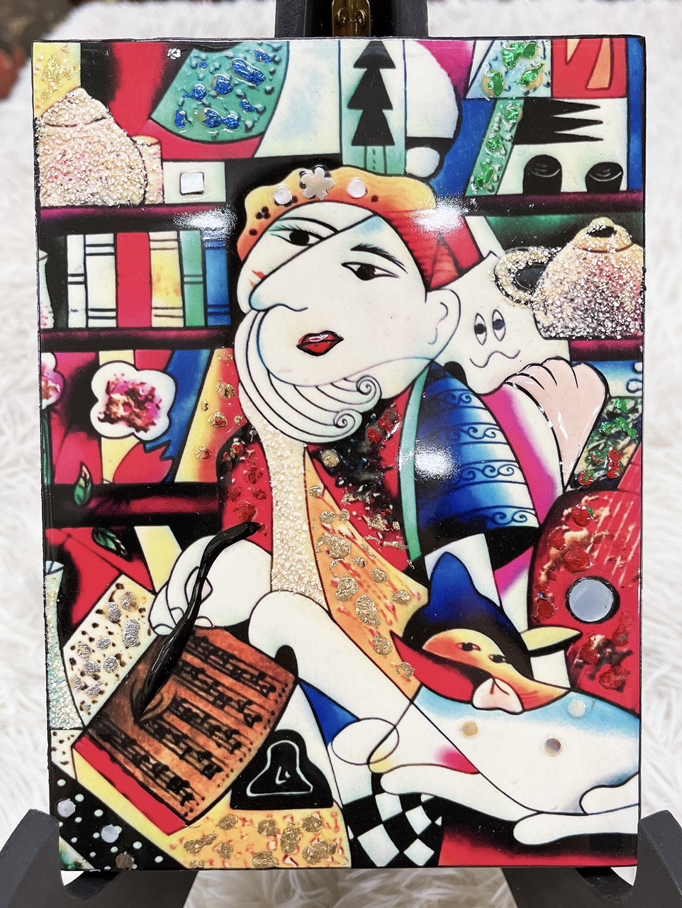 Tranh Sơn Mài - Họa Tiết PICASSO - Nghệ thuật trừu tượng - Size: 15x20 cm | 20x30 cm | 40x60 cm