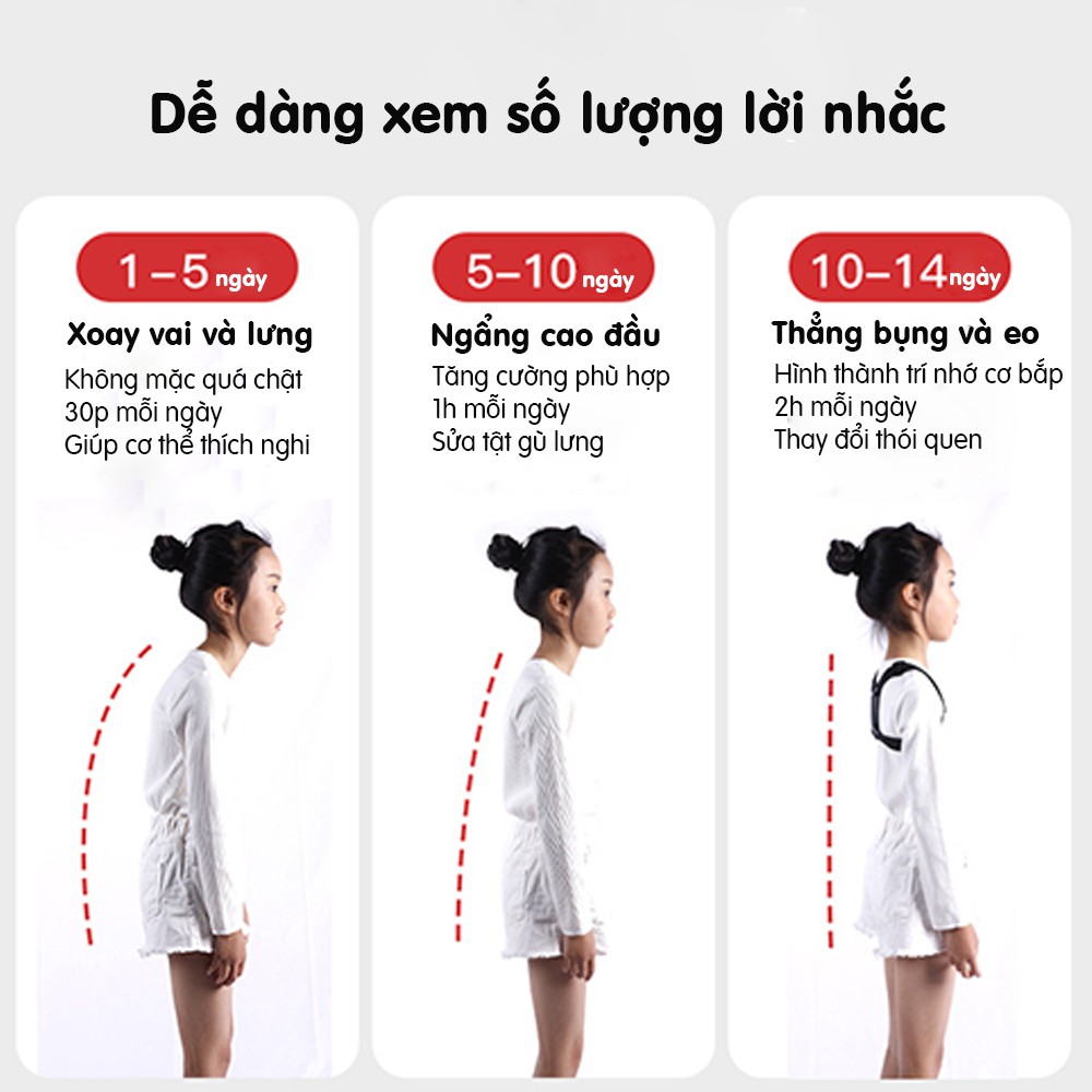 Đai chống gù lưng thông minh điều chỉnh tư thế - Cảm biến báo rung, cảnh báo chống gù cho cả trẻ em - MIANZ GROUP