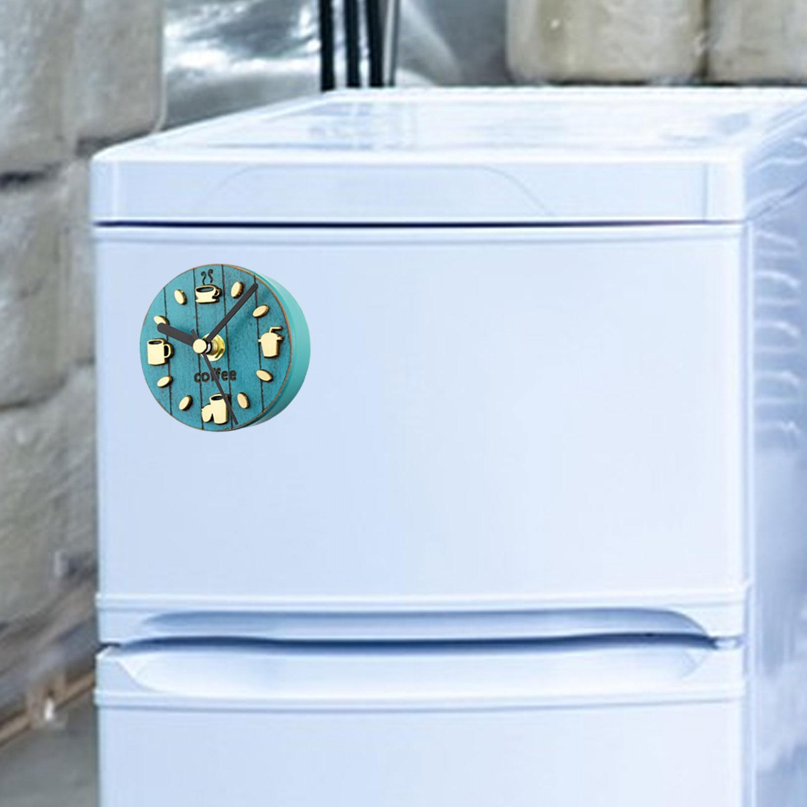 Fridge Sticker Clock Sticker Coffee Pattern Decorative for Kitchen