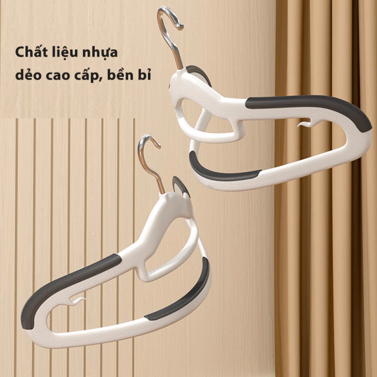 Combo 10 Móc Treo Quần Áo Chống Trượt Biến Dạng Quần Áo, Móc Áo Nhựa Cao Cấp Chịu Tải Lớn - HÀNG CHÍNH HÃNG MINIIN