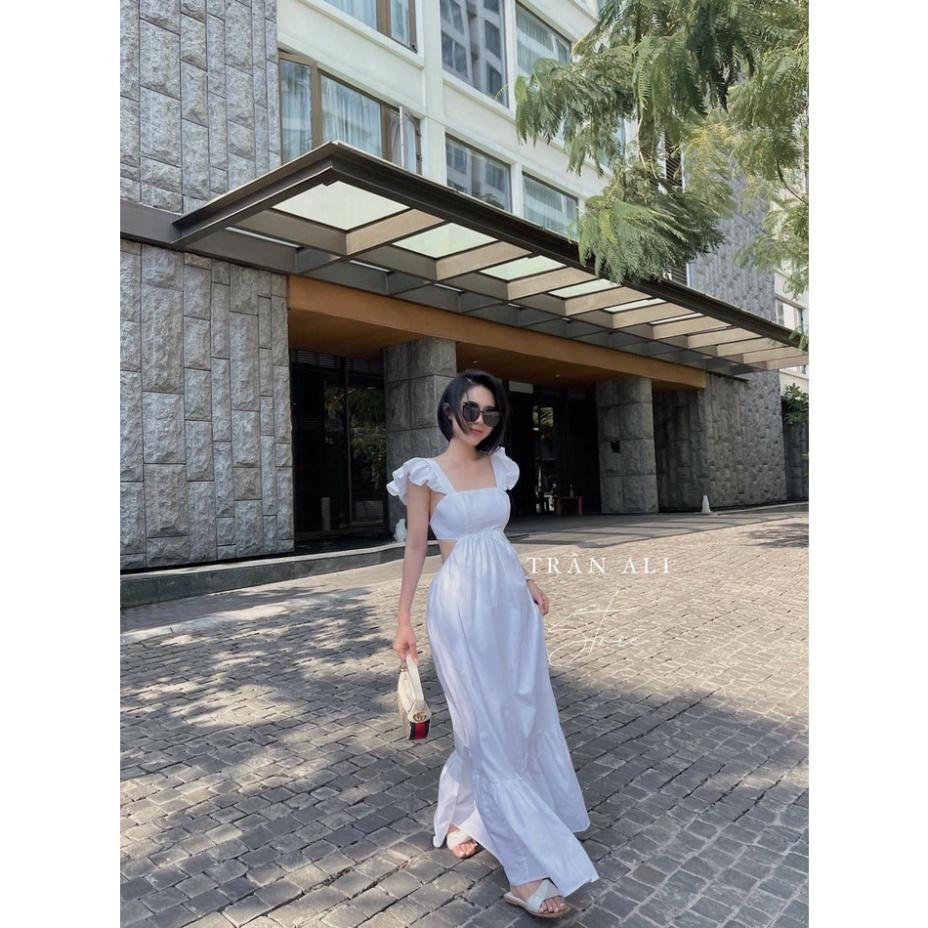 Đầm váy Maxi Tuyết thái mút ngực hở lưng vàng xanh hồng trắng bèo Ivy fashion đi biển dự tiệc dạo phố bigsize gợi cảm