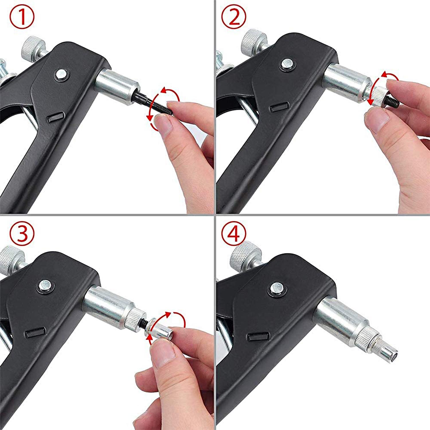 86PCS Rivet Nut Tool Kit Set Blind Rivet Nut Hand Riveter Wrench Threaded Insert Tool Rivet Nut Gun with Metric Rivet