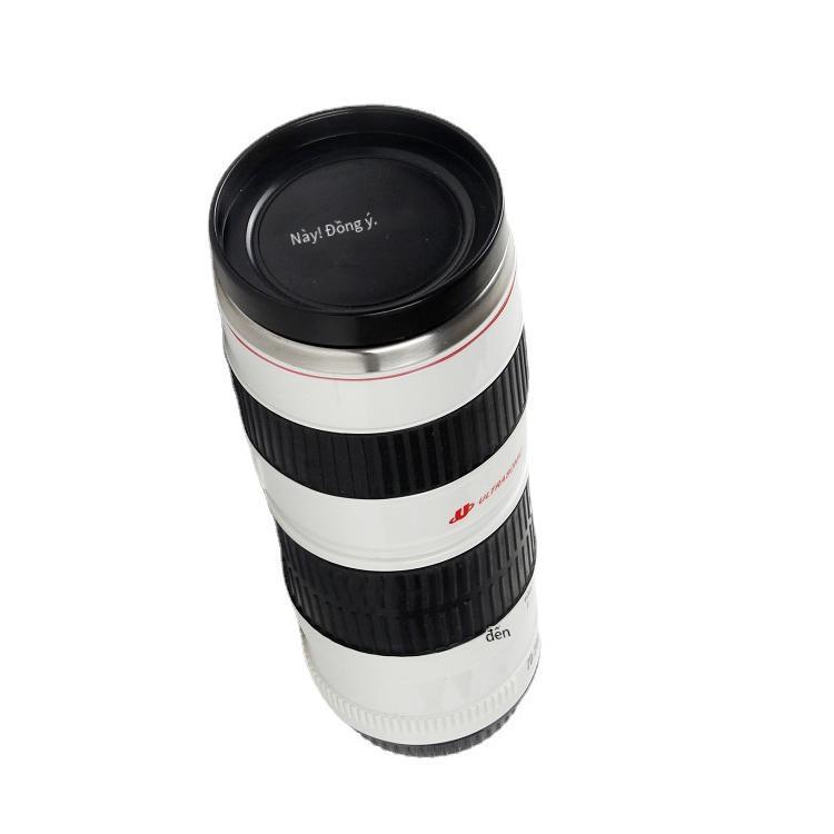Giao hàng nhanh cốc nhỏ màu trắng thế hệ ống kính máy ảnh 70-200mm cốc cốc du lịch ngoài trời sáng tạo có thể in logo