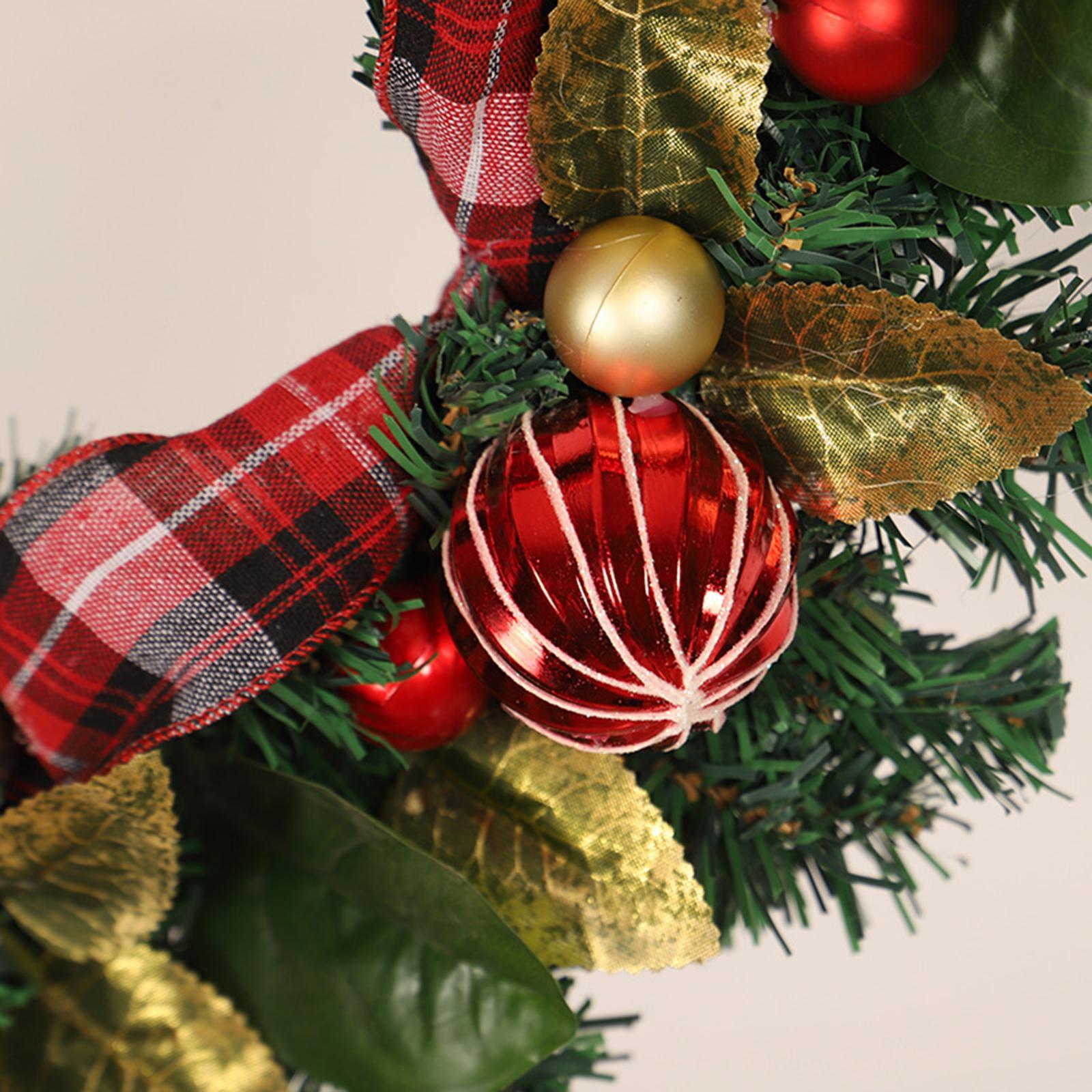 16inch Christmas Ball Wreath Shatterproof Hanging Glitter Garland Ornaments Door Wreaths for Xmas Front Yard Thanksgiving Holiday Decor