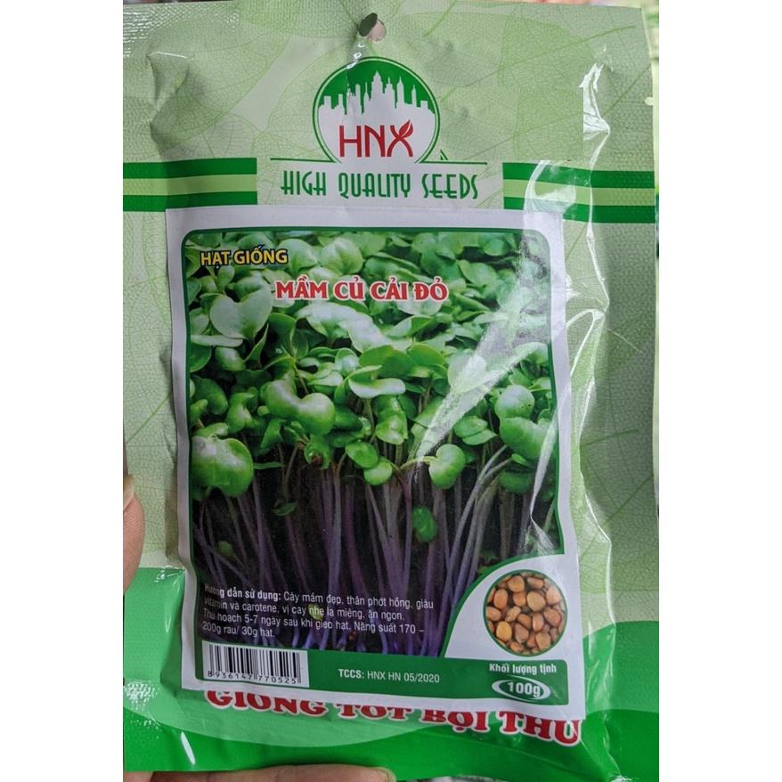 Hạt Giống Mầm củ cải đỏ 100g, Rau mầm