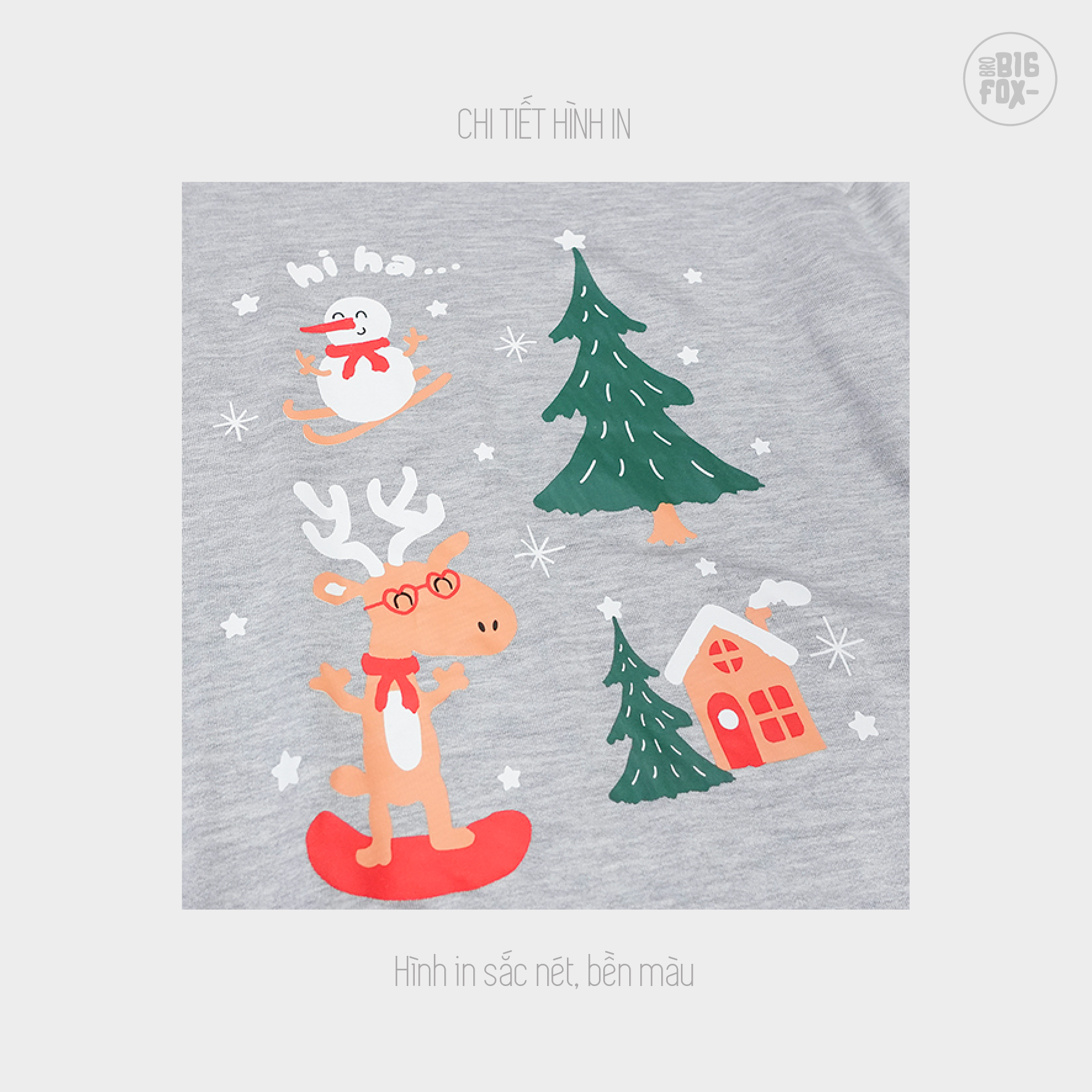 Bộ đồ Noel cho bé trai bé gái Bigfox Miss Meow size đại vải nỉ in Người Tuyết cỡ trẻ em 3-11 tuổi