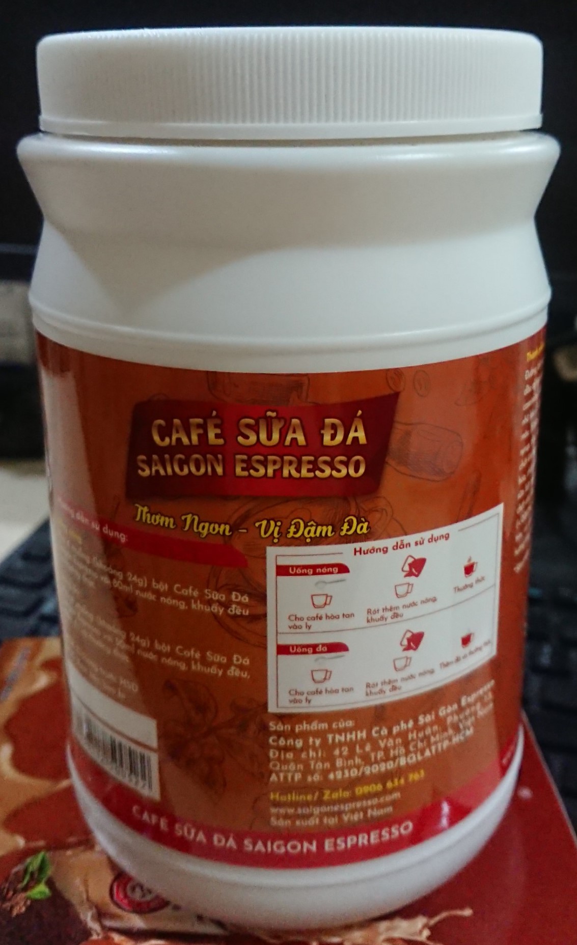 Cà phê sữa đá Saigon Espresso hòa tan, HỦ NHỰA 500g/hủ