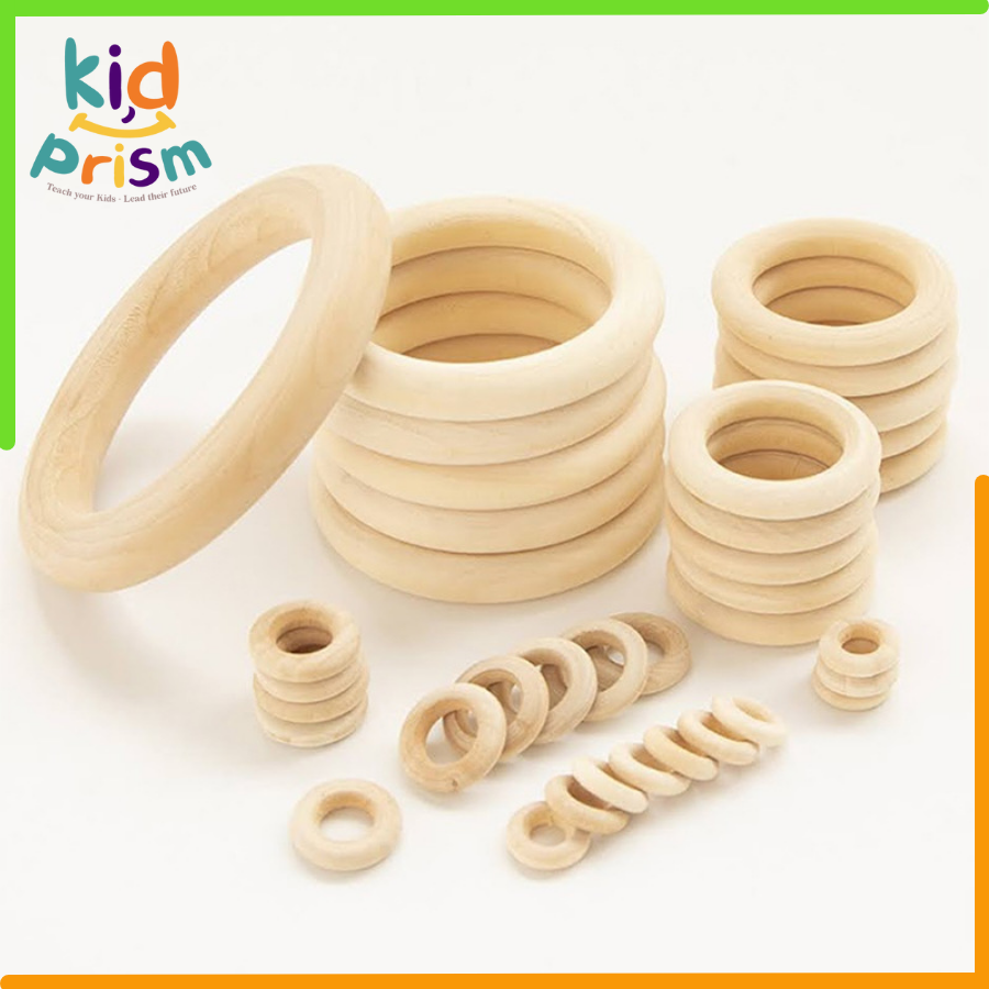 Vòng gỗ tập cầm nắm đồ chơi an toàn dành cho bé sơ sinh  (Giáo cụ Montessori)