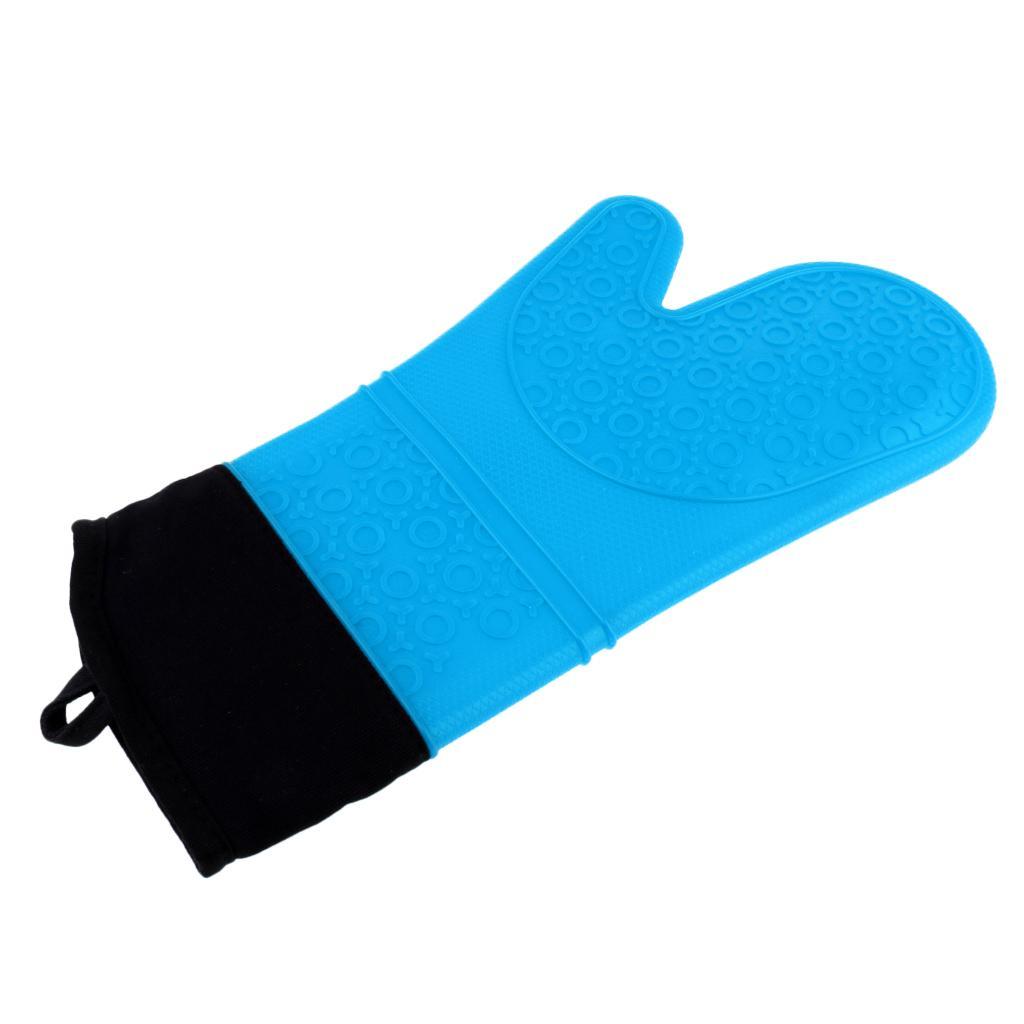 2pcs Heat Resistant Silicone Oven Gloves Baking Cooking BBQ Grilling