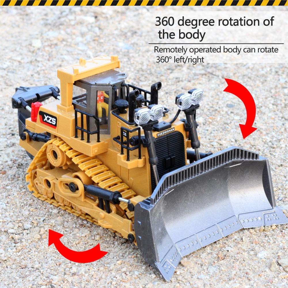 Xe Ủi Đất Kim Loại BC1045 (Alloy Bulldozer) điều khiển từ xa 9 kênh / Xe công trình xúc đất điều khiển cao cấp