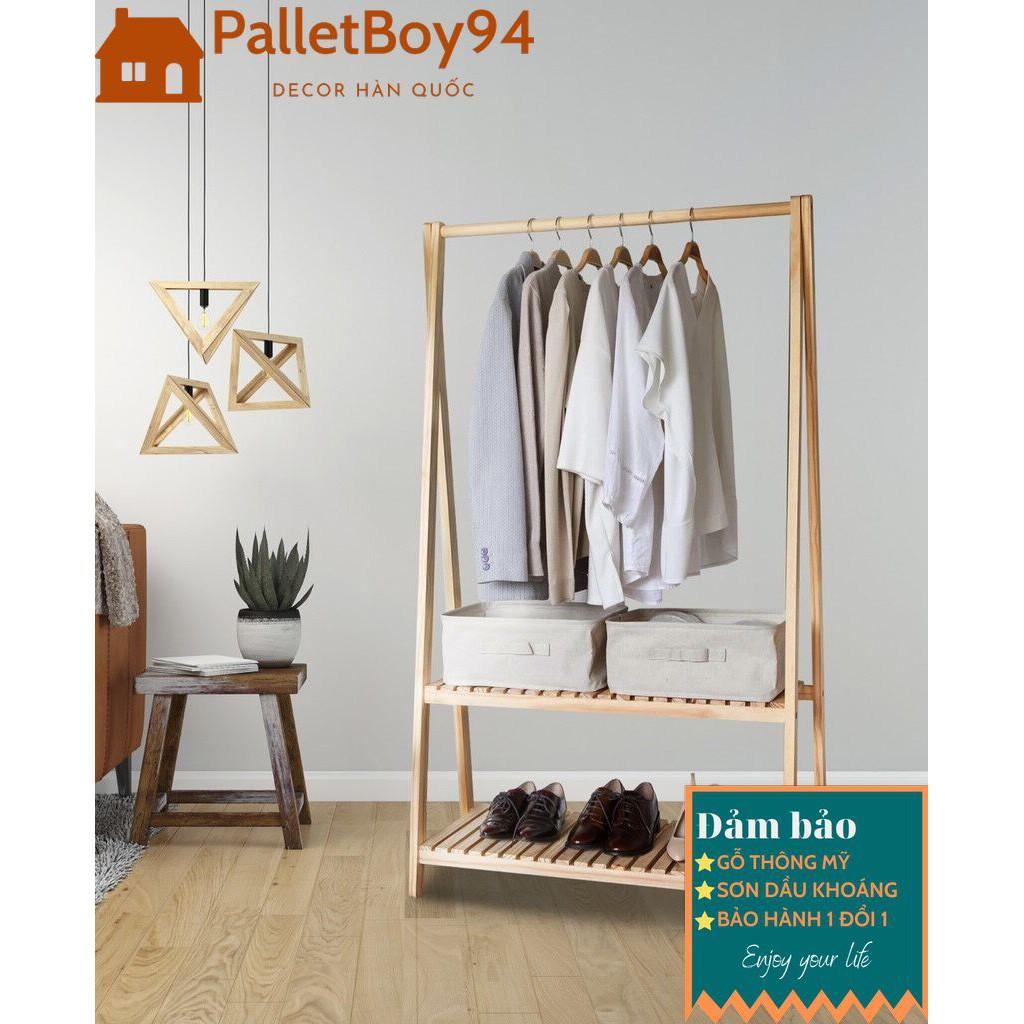 KỆ CHỮ A 2 TẦNG GỖ THÔNG MỸ SƠN DẦU KHOÁNG, KỆ TỦ TREO QUẦN ÁO - PalletBoy94