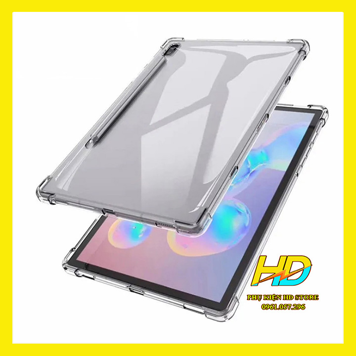 Ốp Lưng Cho Samsung Galaxy Tab S7+ Plus 12.4 inch Dẻo Silicon Trong Suốt Cao Cấp Chống Sốc ,Chống Va Đập, Có Gờ Bảo Vệ Camera