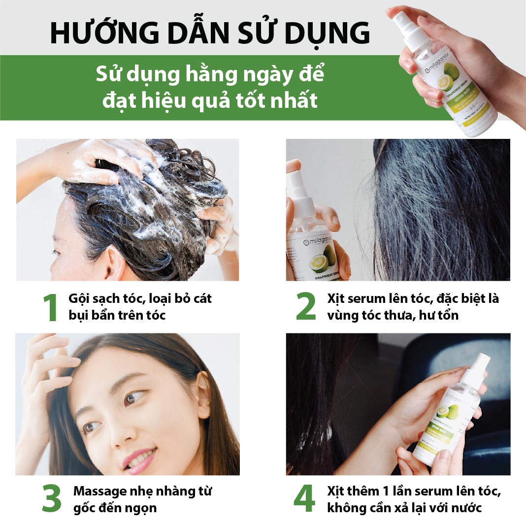 Combo 2 Serum Bưởi Kích Thích Mọc Tóc Milaganics