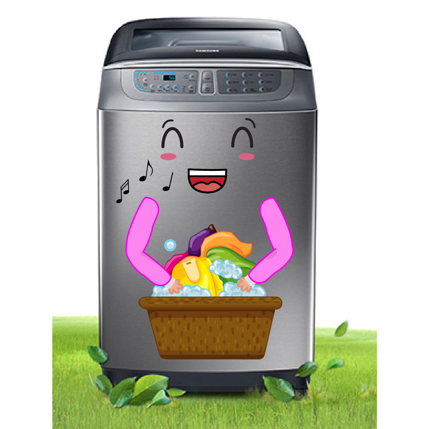 Decal trang trí máy giặt số 8