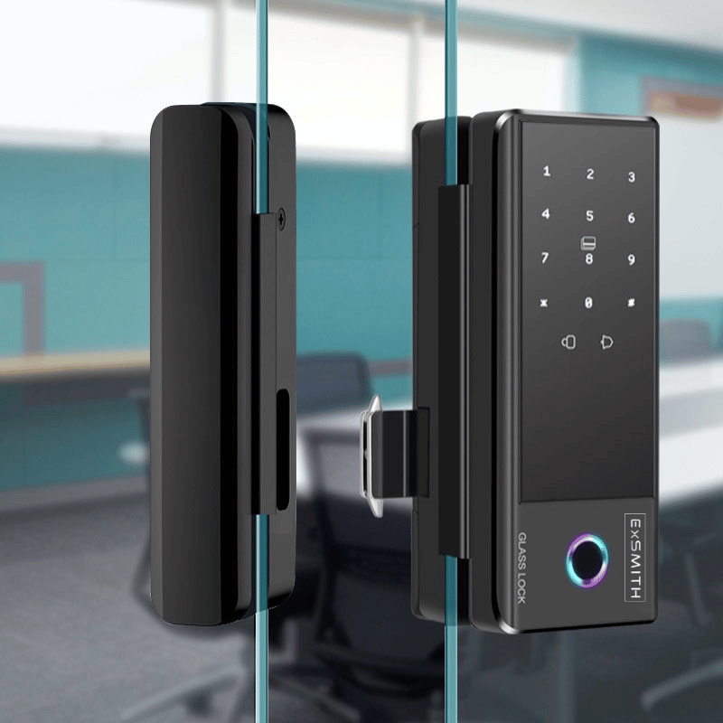 Khóa vân tay cửa kính cường lực thông minh không khoan đục JD-S1