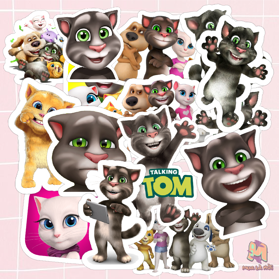 Miếng dán Stickers chủ đề My Talking Tom