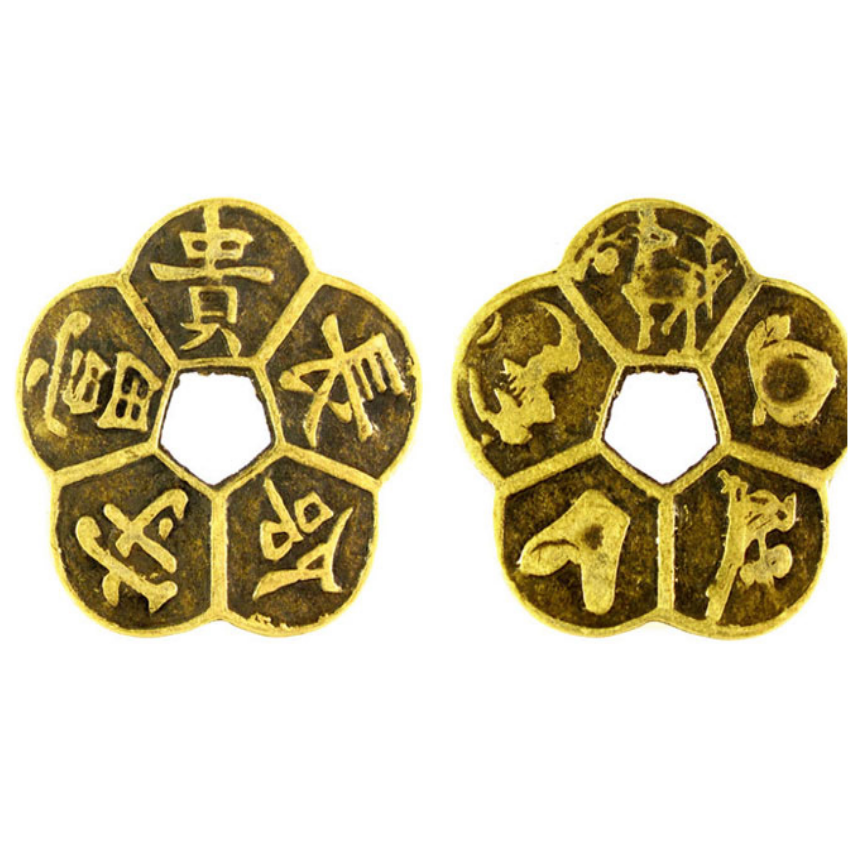 Đồng tiền hoa mai 5 cánh- phụ kiện phong thủy, cầu tài lộc-  206570