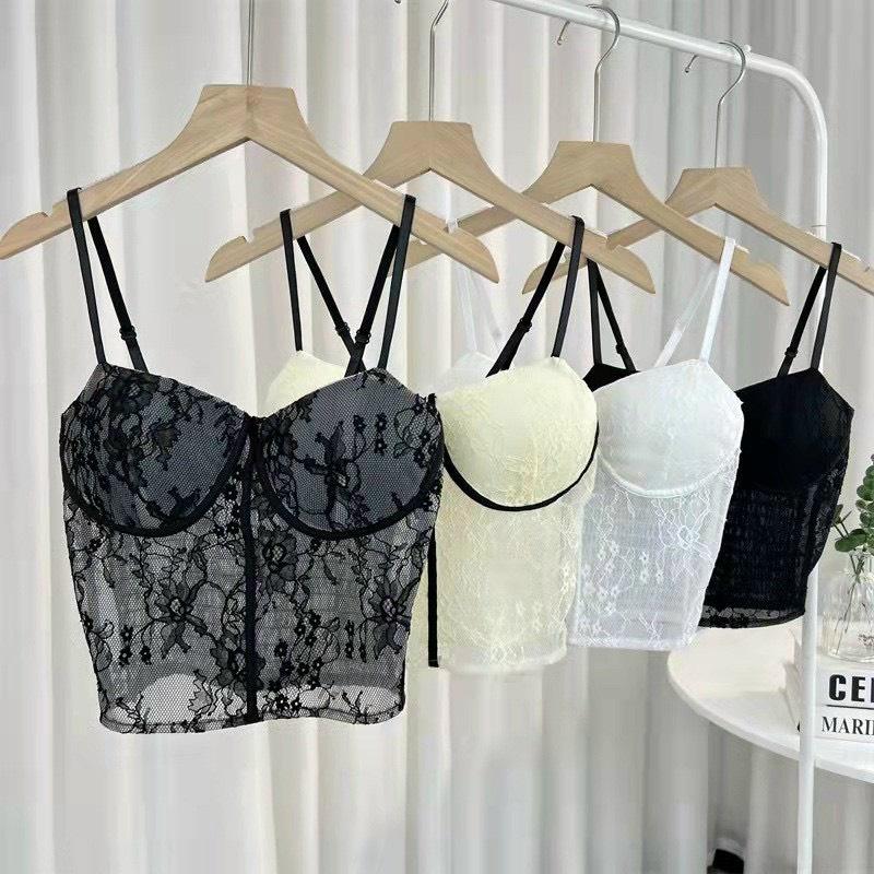 Áo bralette không mút, ren mềm xuyên thấu sexy