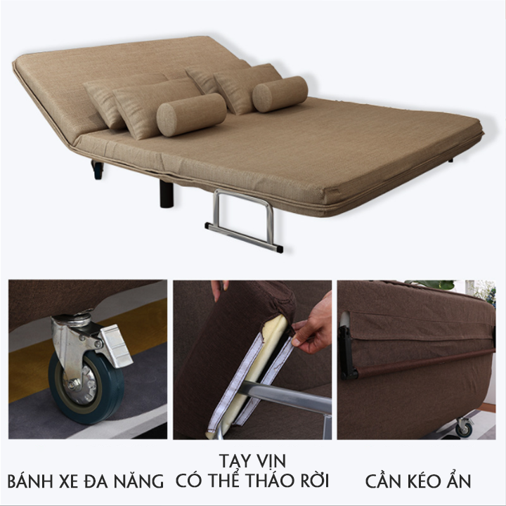 [Tặng 2 gối] Ghế sofa giường gấp gọn đa năng - Giường sofa thông minh gấp thành ghế tiết kiệm diện tích 150x190cm