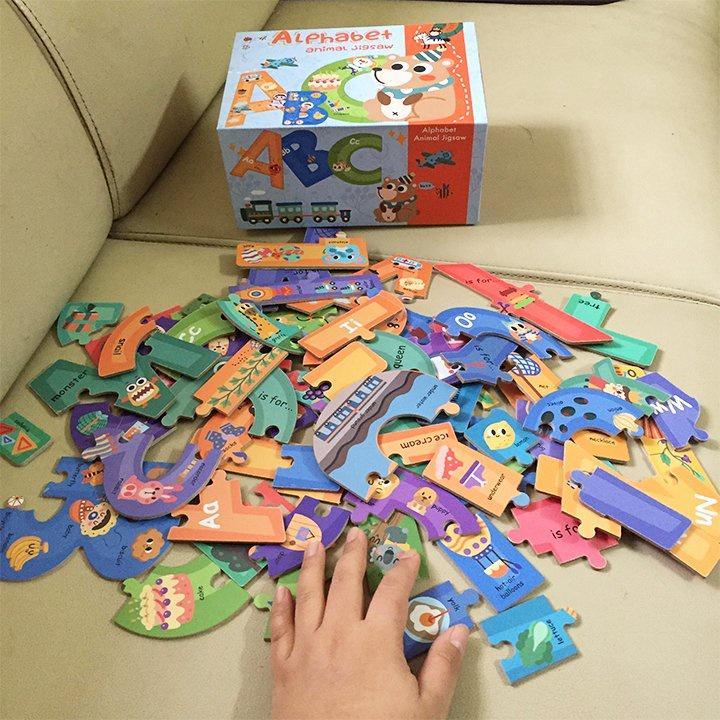 Bộ Xếp Hình Chữ Cái Tiếng Anh Alphabet Animal Jigsaw Chất Liệu Gỗ Cao Cấp Giúp Bé Học Hiệu Quả - Đồ Chơi Giáo Dục