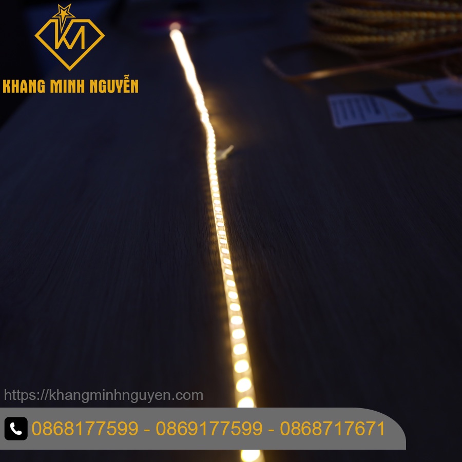 Đèn led dây 2835 120 bóng/mét , chống nước, màu Đỏ, Hồng, Vàng, X.Lá, X.Dương, Trắng, Chớp đuổi 7 màu.