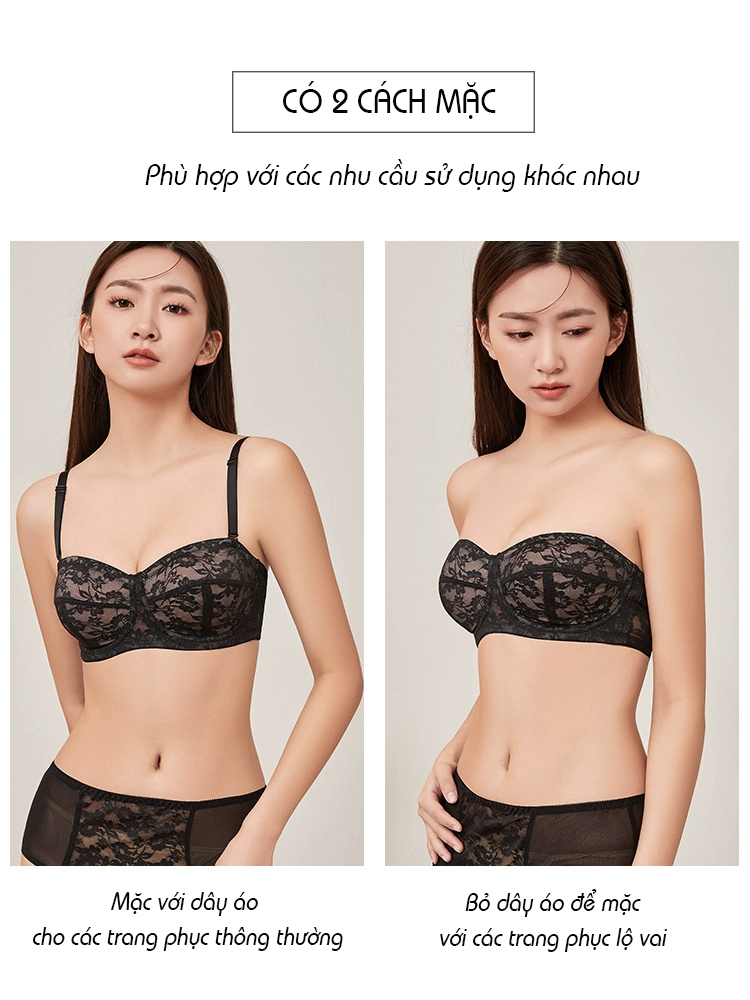 Áo Lót Nữ Ren Mềm Không Dây Không Đệm Có Gọng Chống Tụt Hàng Loại 1 B226
