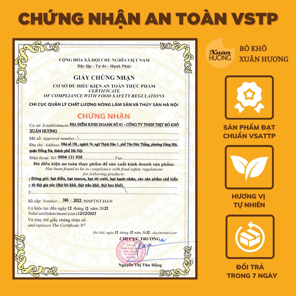 Bò Khô Sợi XUÂN HƯƠNG vị truyền thống đặc biệt thơm ngon 180g