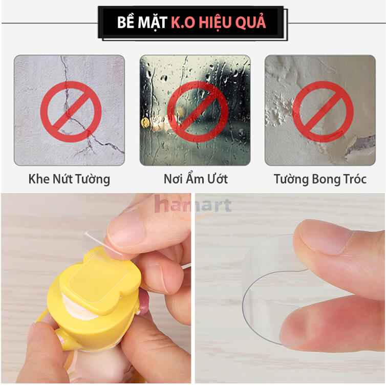 Hộp 60 Miếng Keo Dán 2 Mặt Trong Suốt Dán Tranh Treo Tường Cố Định Vật Dụng Nhỏ Tiện Lợi